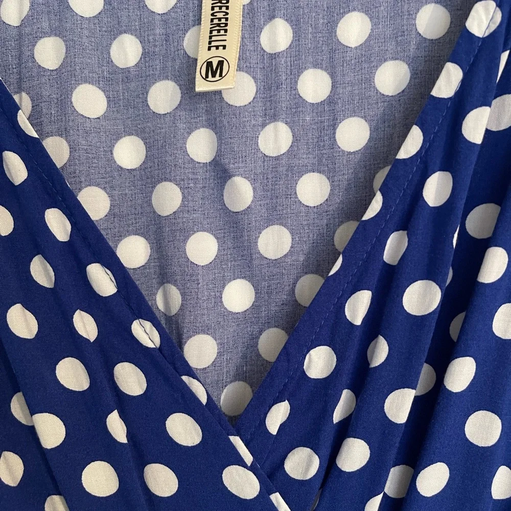 Super fun and cute blue dress with white polkadots - Picture 5 of 7